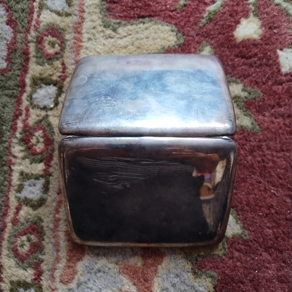 Other - Vintage Sterling Silver Cigarette Case Cabochon Sapphire Clasp